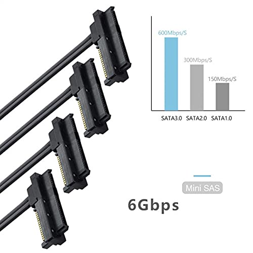 Nfhk Internal 36 Pin Mini Sas Sff-8087 Host To 4 Sff-8482 Target Sas Hard Disk And Sata Power Cable 50Cm #TOP5
