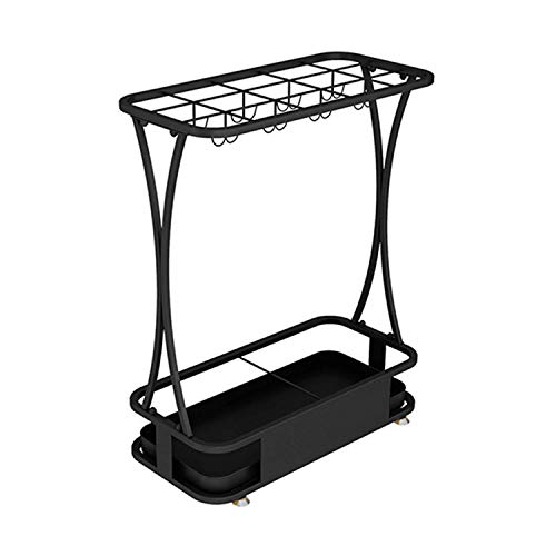 Porte-parapluie design en métal robuste avec plateau de récupération - 2