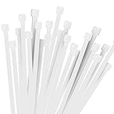 Hmrope 100pcs Cable Zip Ties White Heavy Duty 12