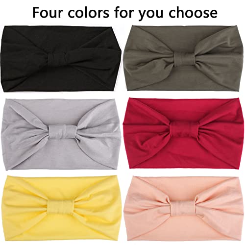 Xtrend 6 Packs Women's Headbands Non-Slip Fashion Headbands Women Fitness Yoga Outdoor Elastic Headbands Black Women Solid Color Hair Accessories (Black, Army Green, Grey, Red, Lemon Yellow, Skin Tone) #TOP2