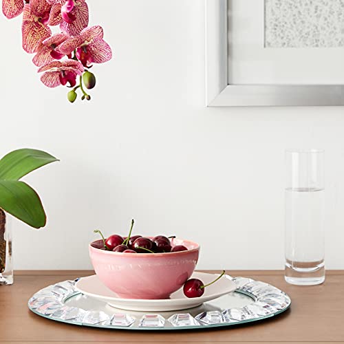 Charge It By Jay Mirror Glass Charger Plate 13” Decorative Melamine Service Plate For Home, Professional Dining, Perfect For Upscale Events, Dinner Parties, Weddings, Catering, 1 Piece, Big Beads #TOP4