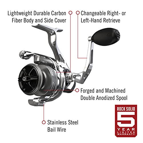 Quantum Throttle Spinning Fishing Reel, 10 + 1 Ball Bearings With A Smooth And Powerful 6.2:1 Gear Ratio, Ultra-Smooth Carbon Fiber Drag System, Dura-Lok Anti-Reverse Clutch, And Maxcast Ii Spool #TOP1