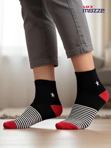 Image of Orbit Ankle Length Socks for Men |Made With Durable & Breathable Cotton | Ideal for Gym, Running, Office | 3 Pair -Multicolor