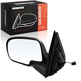 A-Premium Driver Side Power Door Mirror - Compatible with Chevy Silverado 1500 2500 HD 3500 & GMC Sierra 1500 2500, 1999 2000 2001 2002 - Non-Heated, Manual Folding, Outside Rear View Mirror - Chrome