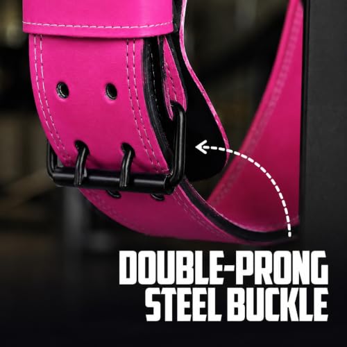 Image of Weightlifting Belt for Gym & Powerlifting | Heavy Duty Back Support Belt for Squats, Deadlifts & Heavy Lifts | Wide Lumbar Support, Strong Buckle & Training Gear (Pink, M)
