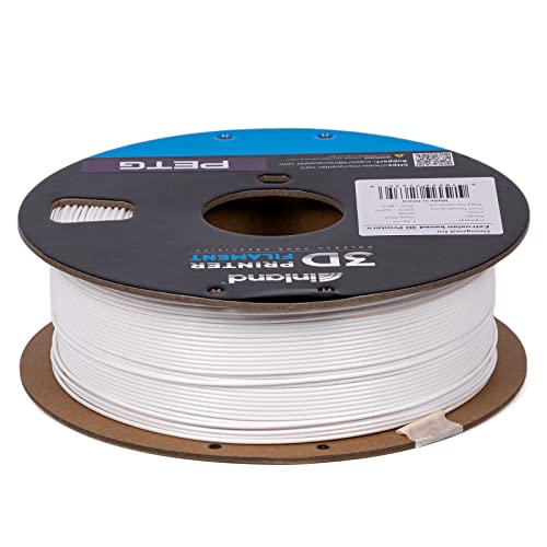 Inland 1.75Mm White Petg 3D Printer Filament, Dimensional Accuracy +/- 0.03 Mm - 1Kg Cardboard Spool (2.2 Lbs) - 3D Printing Petg Filament #TOP4