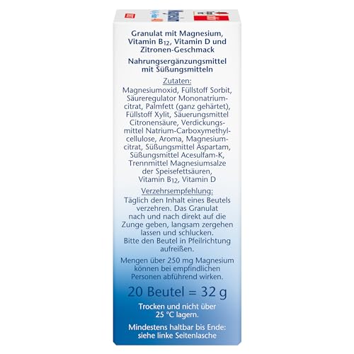 Doppelherz Magnesium 500 + B12 + D3 DIRECT mit DEPOT-Funktion - Magnesium als Beitrag für die normale Funktion der Muskeln und des Nervensystems - 20 Portionen Micro-Pellets – Bild 5