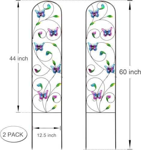 WAIU 2 Pack Hummingbird Metal Garden Trellis for Climbing Plants, Decorative Outdoor Trellis for Flowers, Rustic Garden Decor for Patio, Lawn, Yard, Backyard by WAIU - Image 7