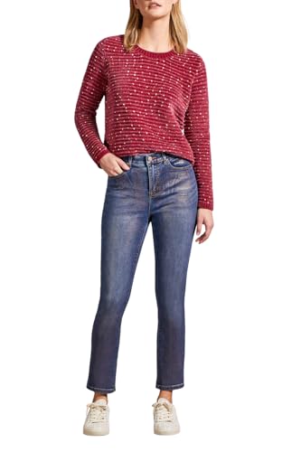 Tribal Women's Sophia Curvy Ankle Pants with Rose Gold Foiling