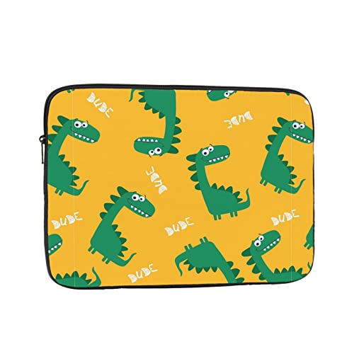 恐竜柄 黄色い背景 ノートパソコンケース 10 inch インチ ラップトップスリーブ PCケース スリーブケース インナーケース 耐衝撃 耐水性 通勤 通学 かわいい 保護ケース/ノートブック/タブレット