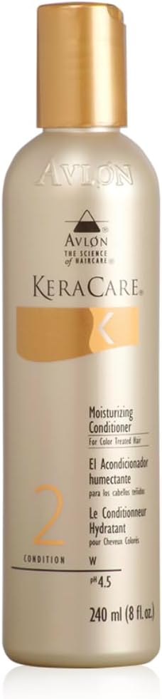 KeraCare Moisturizing Conditioner for Color Treated Hair 8 oz - Patented Fiber Strengthening Complex - Minimizes Color Fading - Protects Hair from Thermal & UV Damage