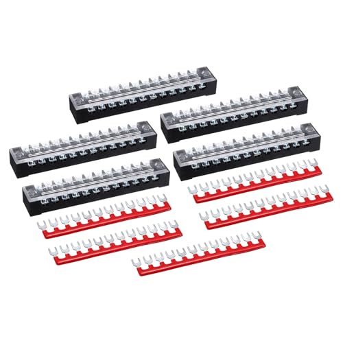 Borniers à double rangée 600V 15A 12 positions avec bandes pré-isolées