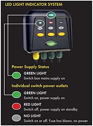 Blagdon 1040228 Powersafe Garden & Pond Safe Weatherproof Electrical Switch Box, 4 Outlet, Black
