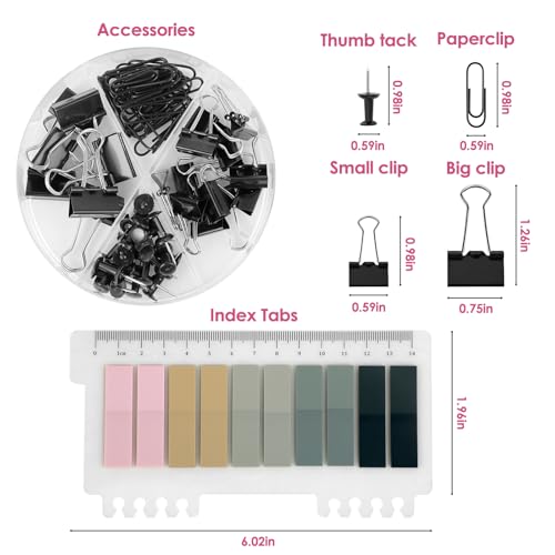 Kit de papelería de oficina, set de grapadora, juego de grapas con soporte para cinta y otros accesorios de material de oficina y papelería. Ideal para suministros de oficina, hogar y escuela. Negro - imagen 3