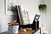 ZonsWorld - Vinyl Record Holder Storage - Display Up to 50 Albums, Fits 7” and 12” Records or LPs - Music Record Storage and Organizer - Black Bamboo