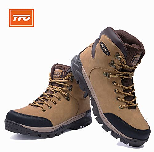 Image of TFO Hiking Boots Mens Outdoor Backpacking Trekking Mountaineering Riding Shoes Travel Leisure Mid Top Shoes Yellow