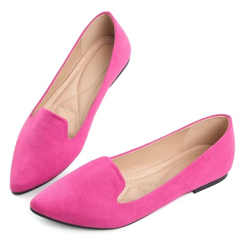 Image of Dear Time Women's Classic Ballets Pointy Toe Flats Comfortable Dress Flats Office Work Shoes