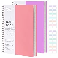 Thboxes 2 Pack A4 Spiral Notebook, 200 Sheets College Ruled Notepad Wirebound Notebook, 100GSM Thick Paper for Women Men Office School, PVC Hardcover, 21.5 x 28.7cm (Pink & Purple)