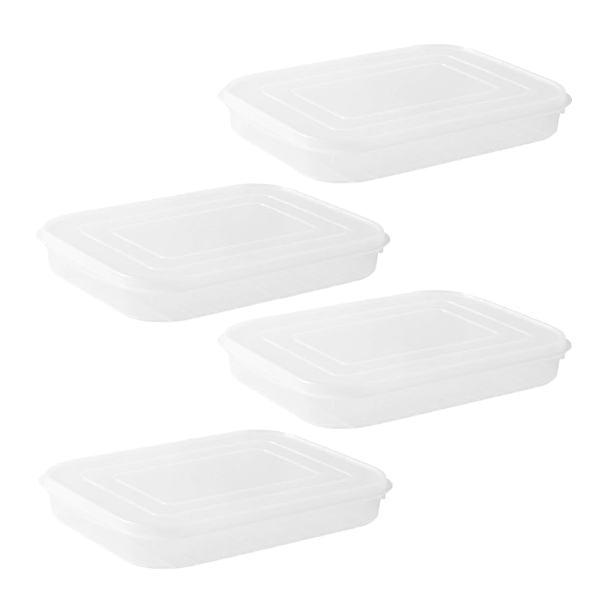Healifty Kunststoff Aufbewahrungsboxen mit Deckel Praktisch und Platzsparend 4 Stück-pack Wiederverwendbare Gefrierdosen für Geflügel und Meeresfrüchte für Kühlschrank