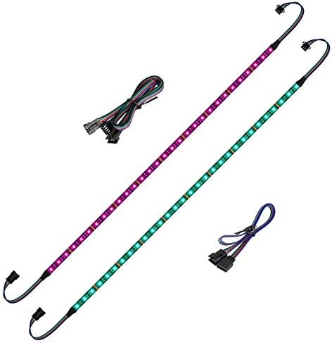 BTF-LIGHTING LED RGB PC Light Strip 2PCs 19.7in RGB LED Strip for 12V 4-Pin RGB LED headers for ASUS Aura Sync, Gigabyte RGB Fusion, MSI Mystic Light, ASRock RGB