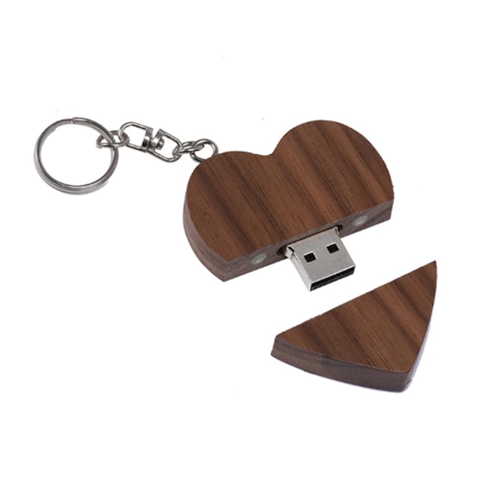 USB-Stick, USB 3.0, 8 GB, Flash-Treiber, USB-Stick, Holz, Herzform, USB-Stick (3.0, 8 GB, Herzform 2), 10 Stück