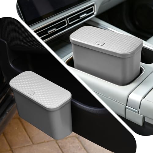 Image of Car Trash Can, Waterproof Multi Functional Auto Trash Bin for Door /Console /Seat Back,Leak-Proof Trash Can for Car, Truck, SUV - Essential Car Accessories for Organization (grey2)