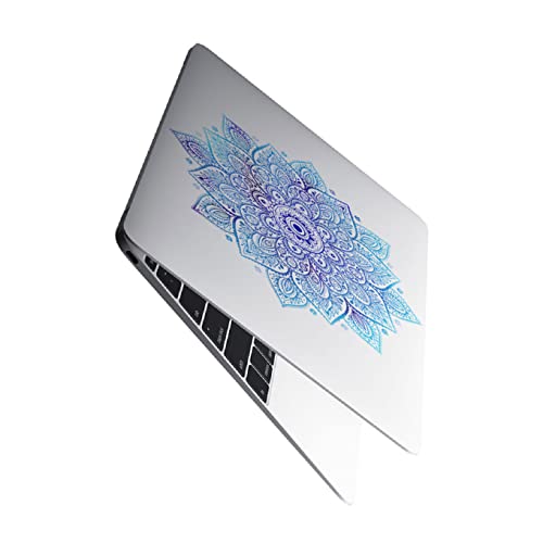 Laptop Stickers Macbook Decal - Removable Vinyl - Mandala Blue Decal Partial Skin Cover Compatible With Macbook Air Pro 13 15 Inch Mac Retina - Best Decorative Sticker By Artsybb #TOP5