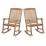 Cambridge Casual Marlow Teak Wood 2 Pieces Porch Rocking Chair Set