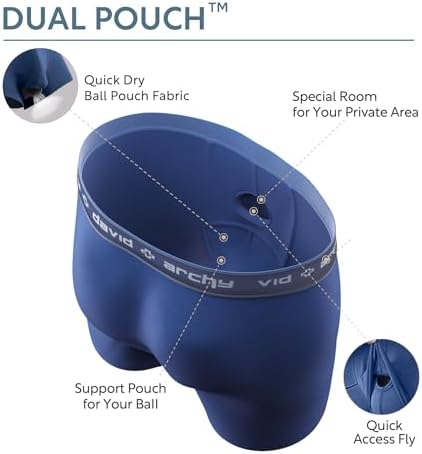 DAVID ARCHY Men's Dual Pouch Underwear Micro Modal Trunk Separate Pouch with Fly 4 Pack US Size X-Large