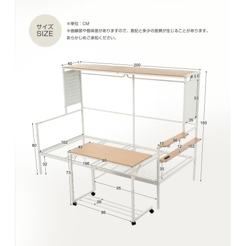 限定価格❣ロフトベッド シングル スチールネット付き 移動型デスク付き 北欧風 Amazon｜ホワイト システム ロフト シングル スチールネット付き 移動