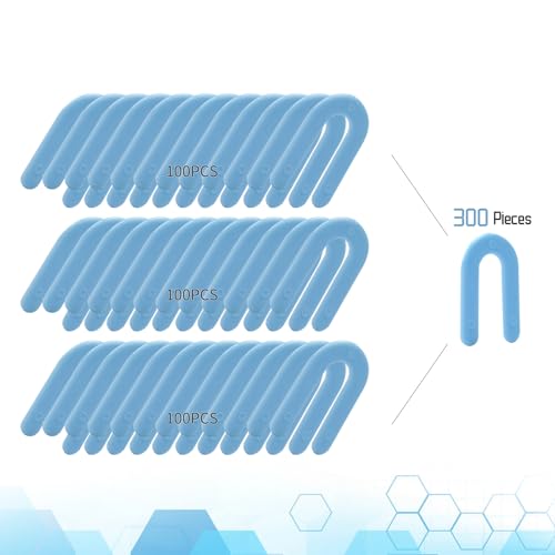 Image of 300PCS Plastic Shims, Horseshoe Shims, U Shaped Tile Spacers | Plastic Shims for Leveling, Blue 1 /16 inch