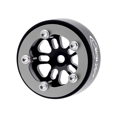 Deep Dish Grade 5 Titanium Wheel Face Aluminum 0.7inch Beadlock Wheels Hubs for 1/30 Axial SCX30 RC Crawler Car Upgrades,Black