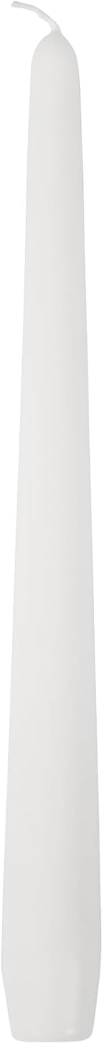 PAPSTAR White Taper Candles 10 inch Dripless 50 Count Bulk Pack | European Premium Quality Unscented, Smokeless Tall Tapered Dinner Candle Sticks - Made in Germany