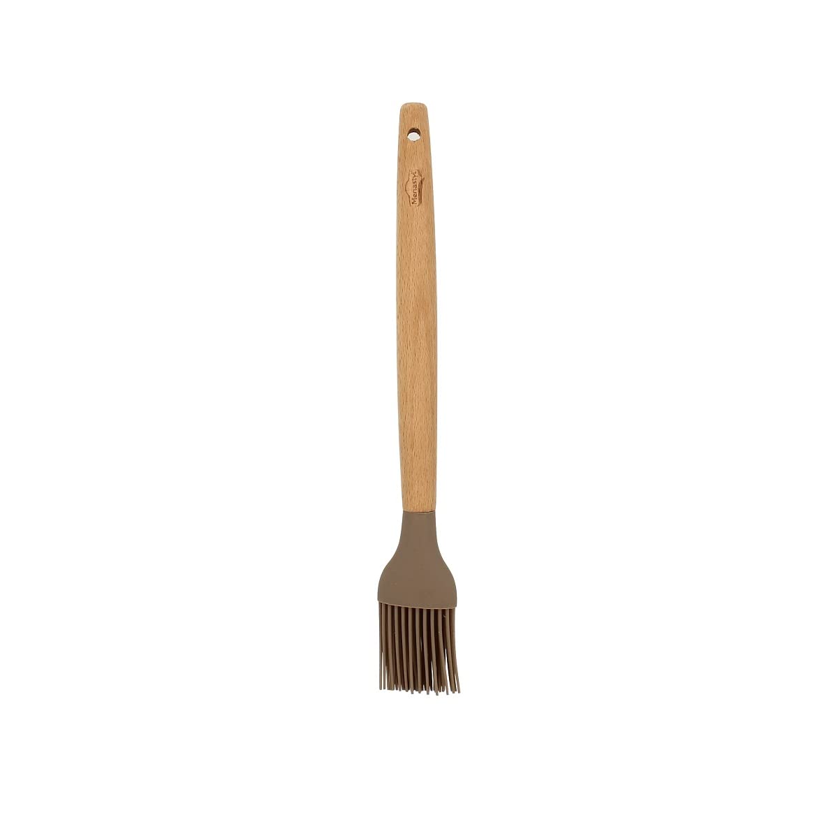 MENASTYL - Utensilios de cocina de silicona con mango de madera (juego de 10 utensilios)
