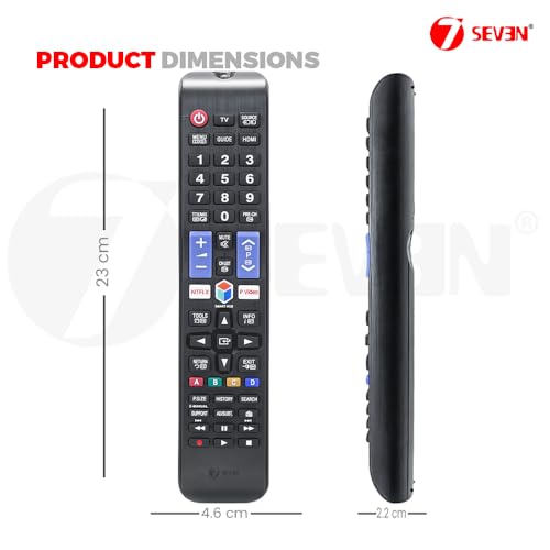 Image of 7SEVEN Compatible with Samsung Tv Remote Control Suitable for Smart LCD LED Televison Non Voice Command with Streaming Apps -Match Remotes Keys Exactly with Existing Remote