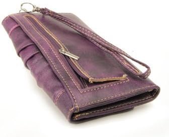 Miniatura 4 de Púrpura Studded Turnlock Wristlet cartera