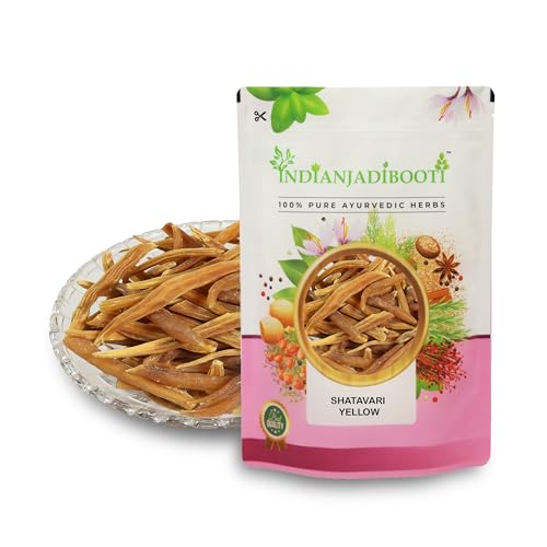 Image of IndianJadiBooti Shatavari Yellow (Asparagus racemosus) | Natural Satavar Herb For Hormonal Balance & Reproductive Health | 400 Grams
