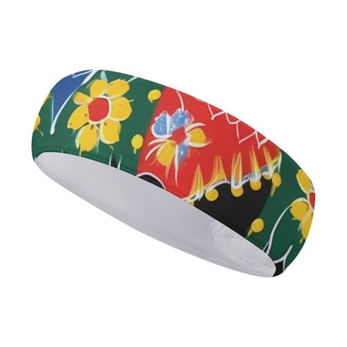 Runner svedese Dala Horse Folk Fasce per donne e uomini morbido Elasitc allenamento fascia per il sudore antiscivolo traspirante fascia per capelli per corsa sport viaggi fitness