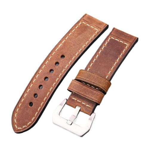 Correa de reloj de cuero hecha a mano para evitar alergias con hebilla inoxidable 2