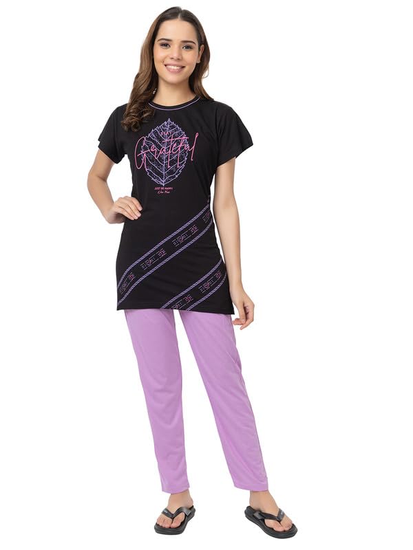 Women’s Regular Fit Cotton Night Suit Set | Comfortable Top & Pajama Sleepwear | Relaxed Fit Nightwear for Women & Girls | Soft, Breathable Loungewear-image-44
