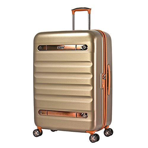 Eminent Gold Koffer Nostalgia 78 cm 123 L Hartschale aus Polycarbonat 4 Leise Doppelrollen TSA Schloss Champagner