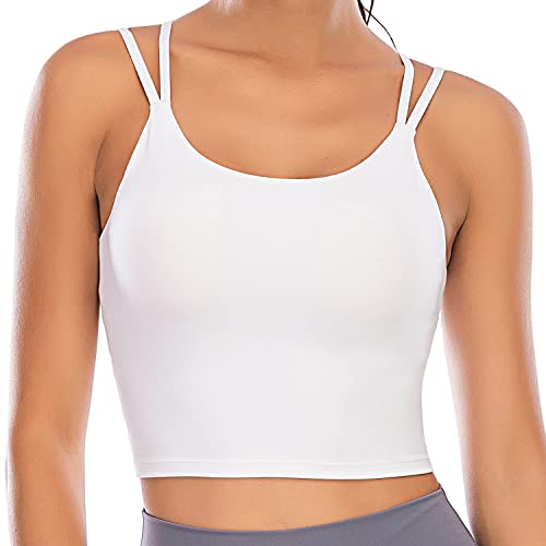 Vorcy Womens Padded Sports Bra Fitness Workout Running Camisole Crop Top with Built in Bra
