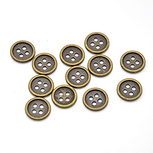 Lot de 50 boutons à coudre en métal à 4 trous - Forme ronde Cover