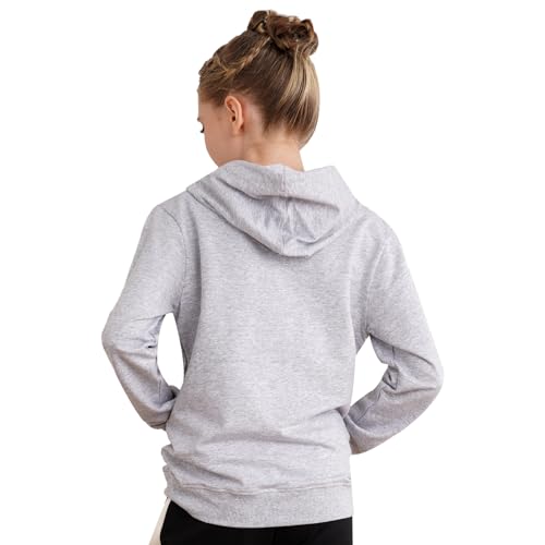 JEYPINMI Boys Girls Long Sleeve Pullover Hoodies Solid Color Casual Hooded Sweatshirts with Pockets Grey 3-4 Years2
