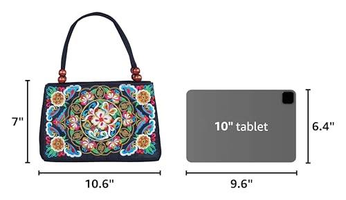 Bolso de hombro étnico bordado reversible miniatura 3
