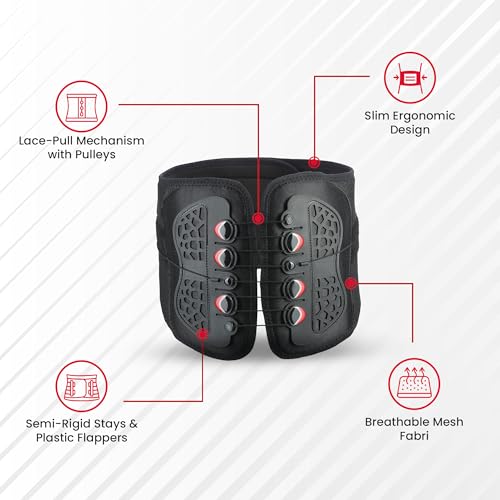 Image of Life Wear Lace-Pull Back Belt, Lumbar Support for Back Pain Relief, Adjustable Lace for Optimum Compression, Provides Stability, Prevents Movement, For Daily Use, For Men and Women, Universal Size