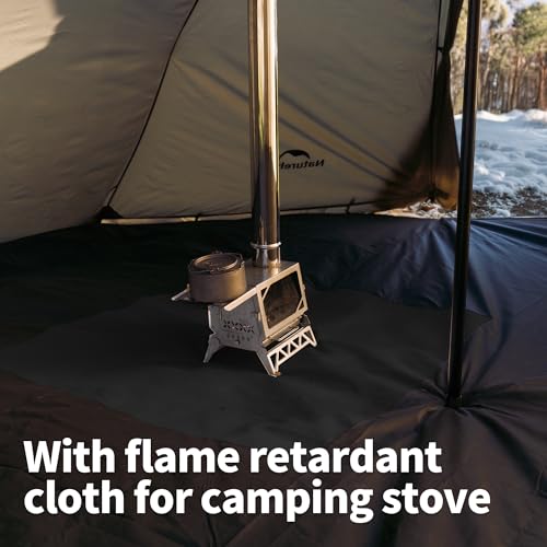 Image of Naturehike Ranch Fire Teepee Tent, Cold Weather Winter Hot Tent with Stove Jack, 4-6 Person Waterproof Windproof 4 Season Tents for Camping