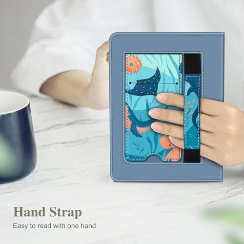 Image of Fintie Case for 7 inch /6.8 inch Kindle Paperwhite(12th /11th Generation-2024 /2021) and Kindle Colorsoft Signature Edition -Slim Foldable Stand Cover Auto Wake /Sleep for Paperwhite 2024, Blue Ocean