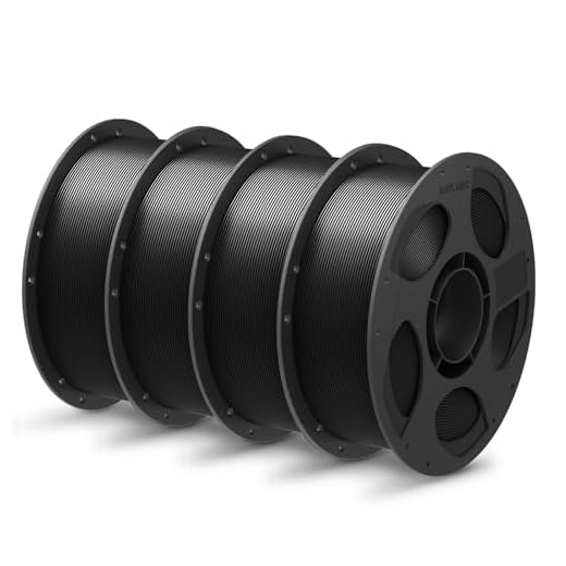 ANYCUBIC PLA Plus (PLA+), 3D Printer Filament 1.75mm Bundle, High Toughness, Dimensional Accuracy +/- 0.02mm, Print with Most FDM 3D Printers, 4 Pack 1KG Reusable Spool(2.2 lbs) Black