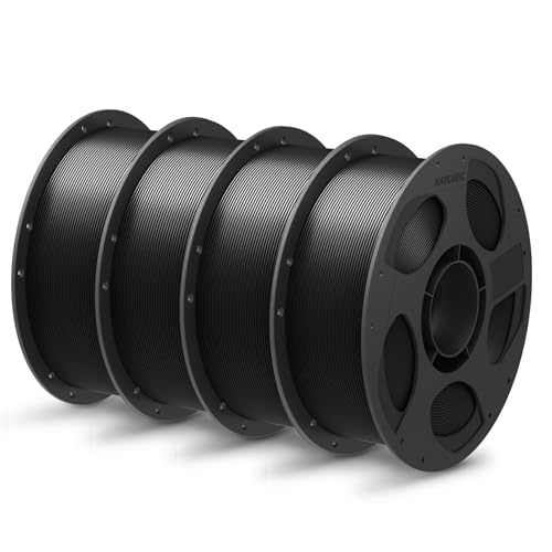 Image of ANYCUBIC PLA Plus (PLA+), 3D Printer Filament 1.75mm Bundle, High Toughness, Dimensional Accuracy + /- 0.02mm, Print with Most FDM 3D Printers, 4 Pack 1KG Reusable Spool(2.2 lbs) Black